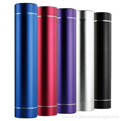 Manufacturer Mini High Quality 2,200mah/2,600mAh Mobile Power Bank Charger with Tube Alloy Case